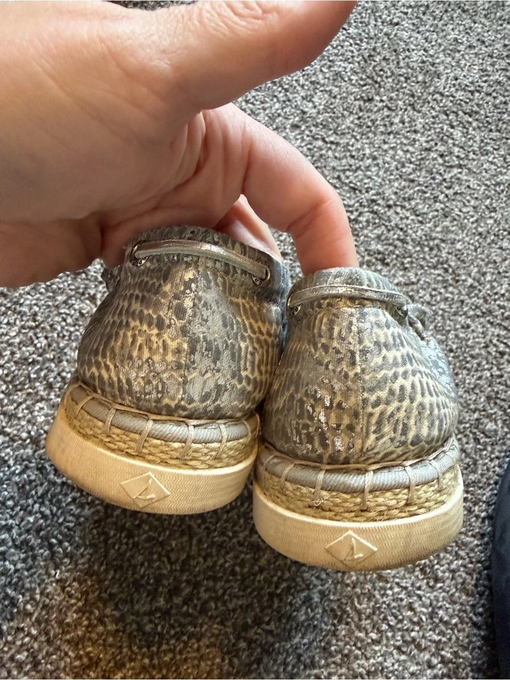 Sperry Women's Gray Canvas Espadrille Slip-Ons with Jute Toe
